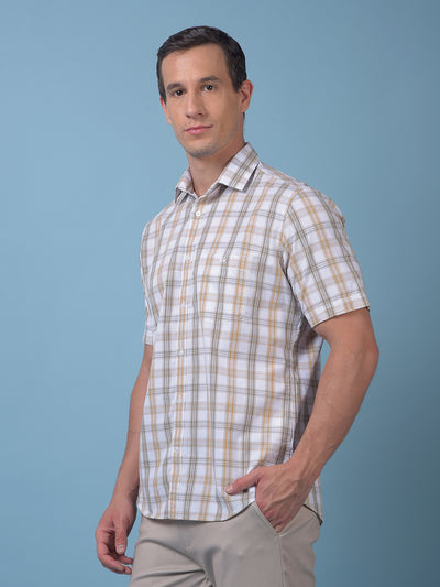 Yellow Checked 100% Cotton Shirt