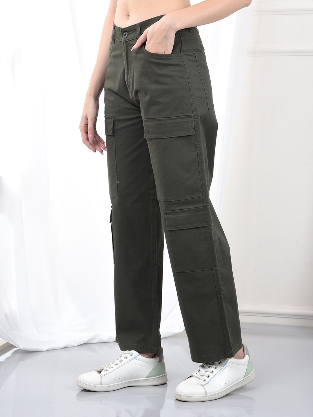 Green Cargo Baggy Trousers