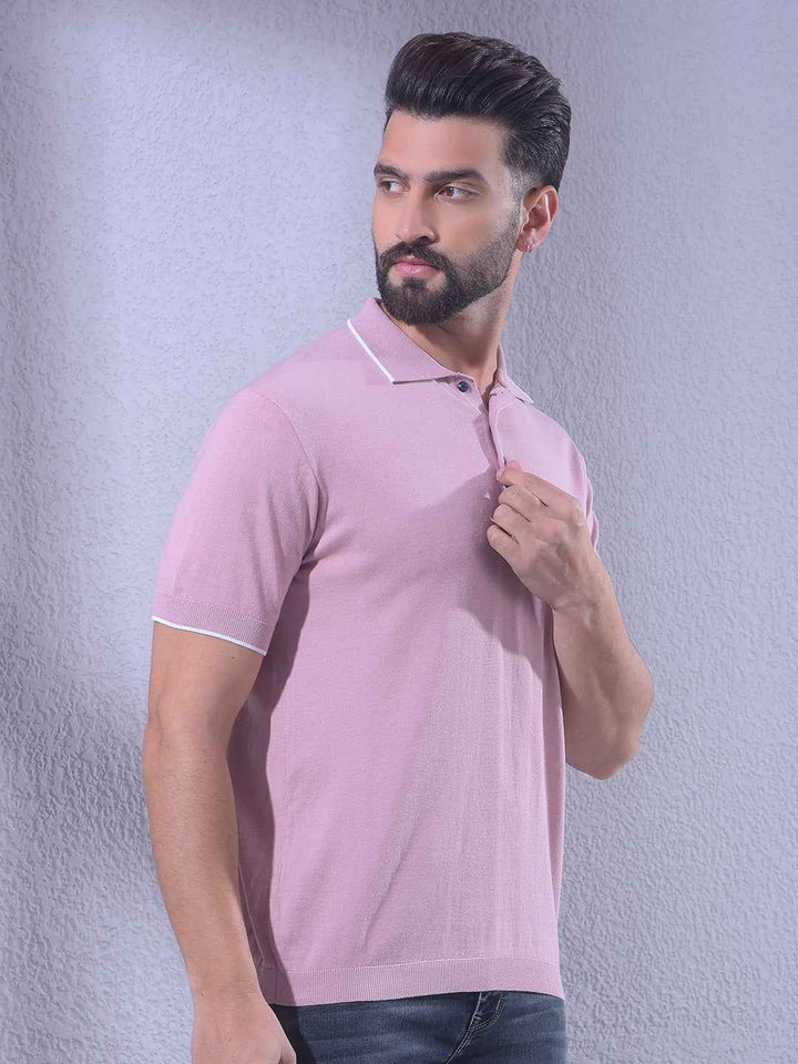 Trendy Blush Pink Polo T-Shirt