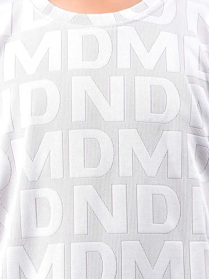 Effortless Look Beige Jacquard T-Shirt