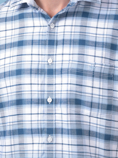 Blue Checked 100% Cotton Shirt