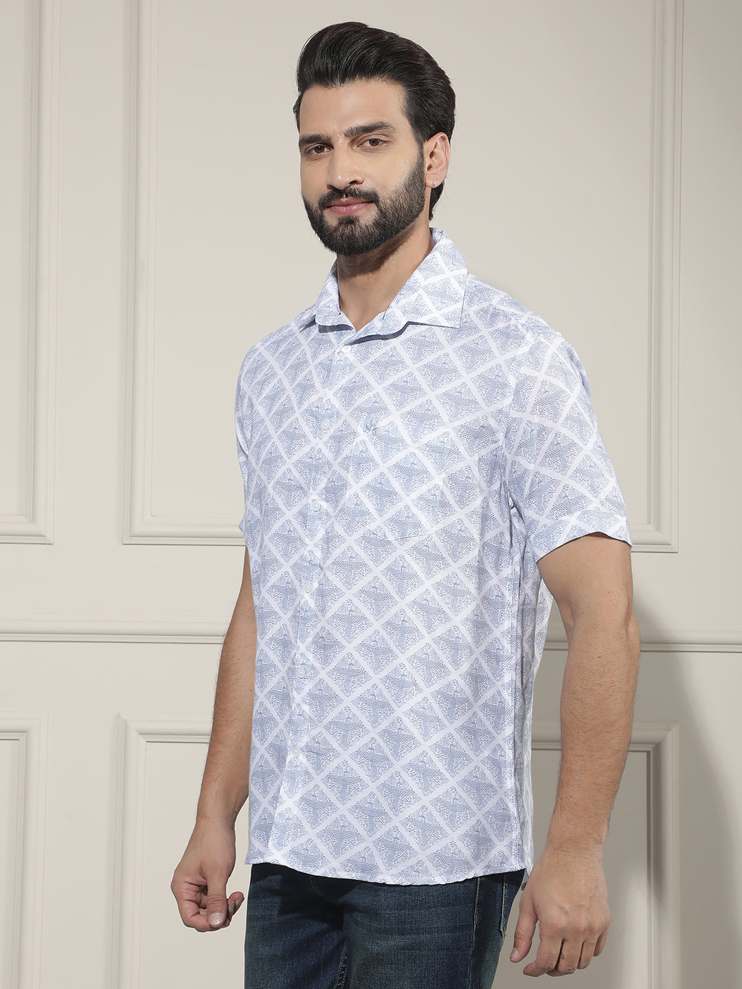 Blue Animal Print Shirt