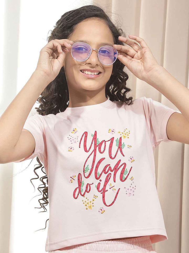 Pink Embellished T-Shirt