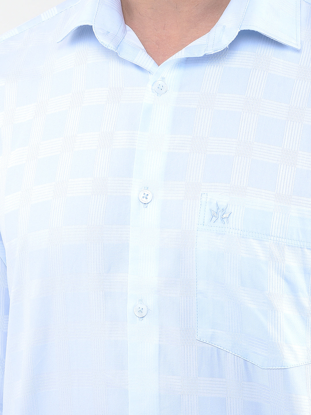 Blue Checked 100% Cotton Shirt