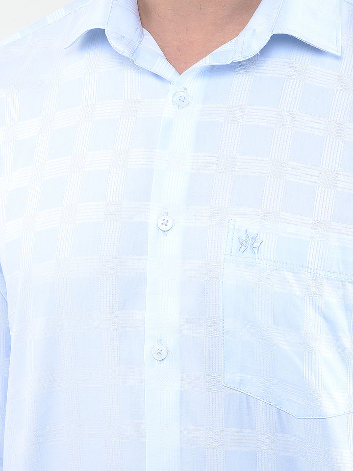 Blue Checked 100% Cotton Shirt