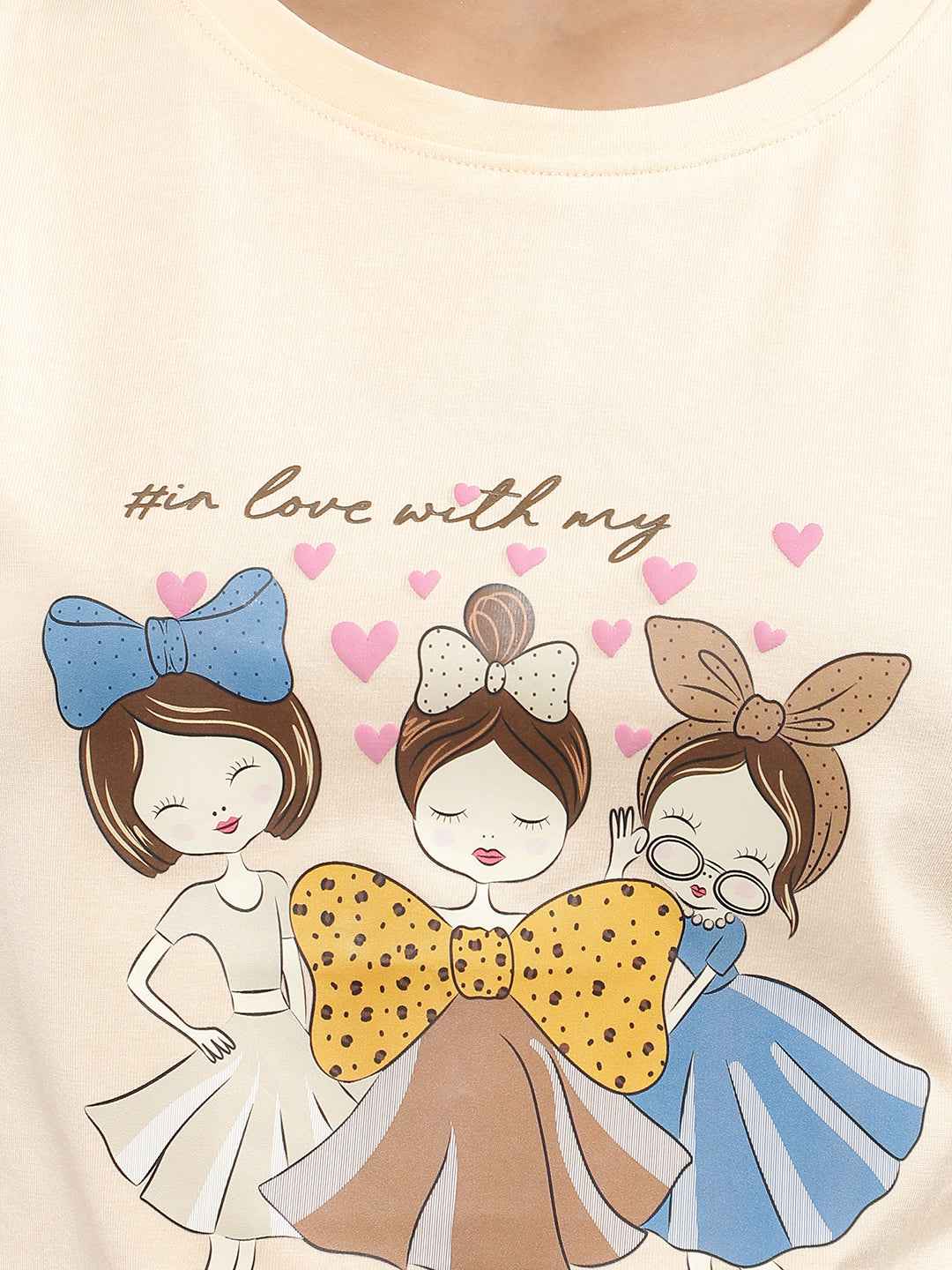 Graphic Print Beige T-Shirt