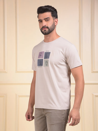 Beige Graphic Print T-Shirt