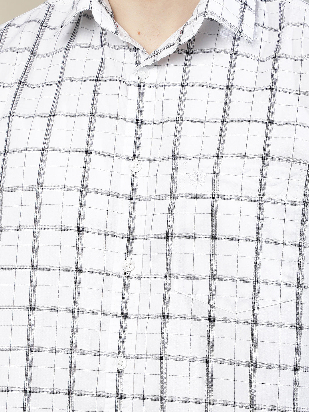 White Checked 100% Cotton Shirt
