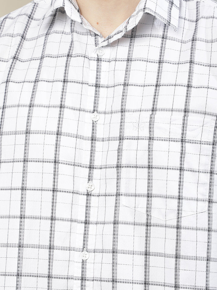 White Checked 100% Cotton Shirt