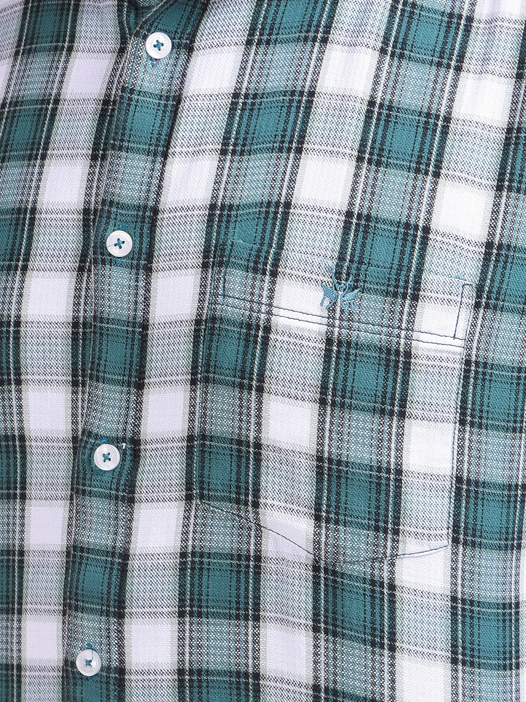 Green Checked 100% Cotton Shirt