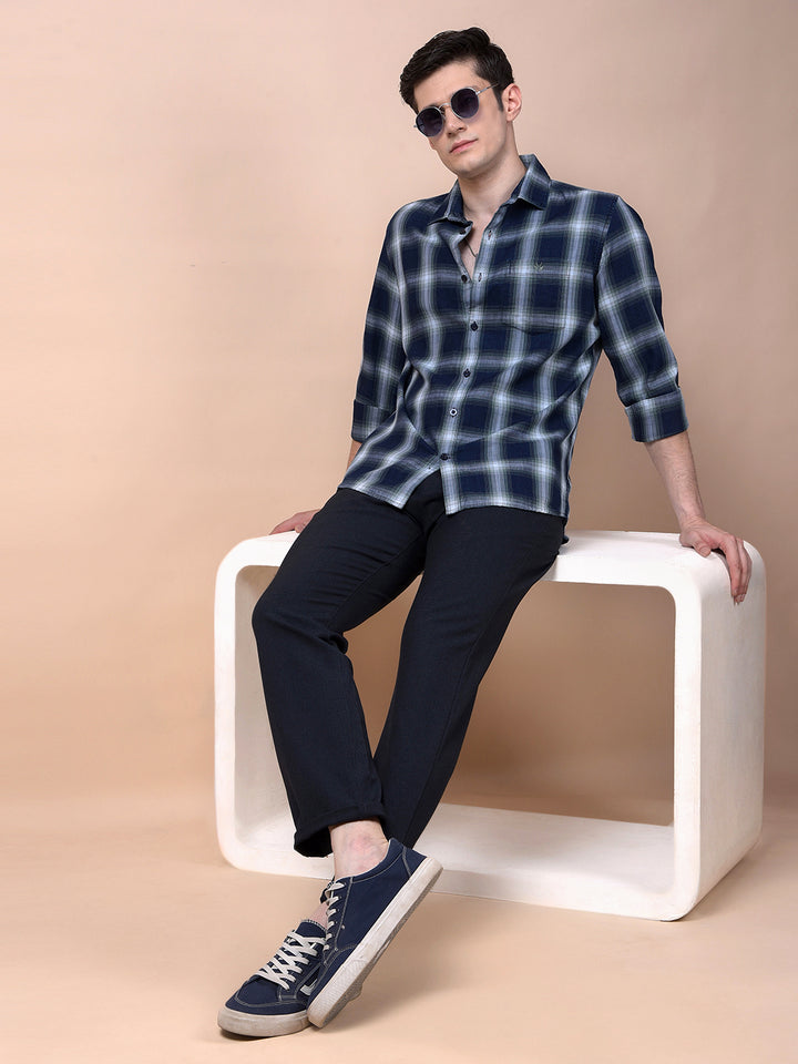 Green Checked 100% Cotton Shirt