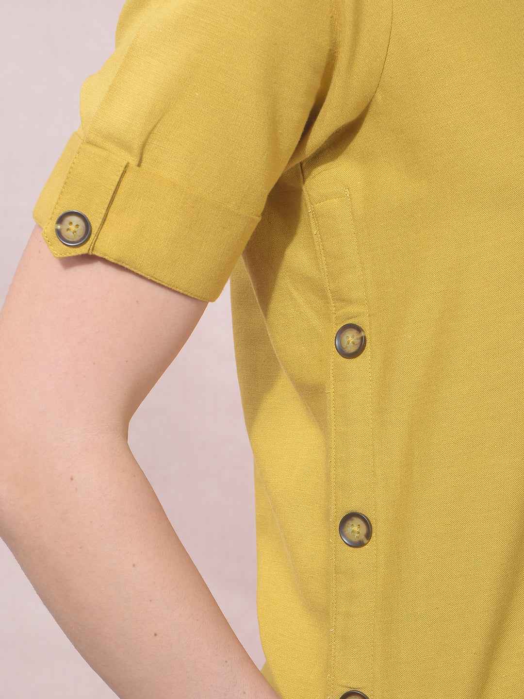 OrbitMustard V-Neck Top