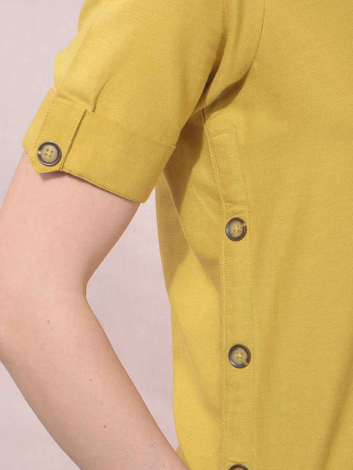 OrbitMustard V-Neck Top