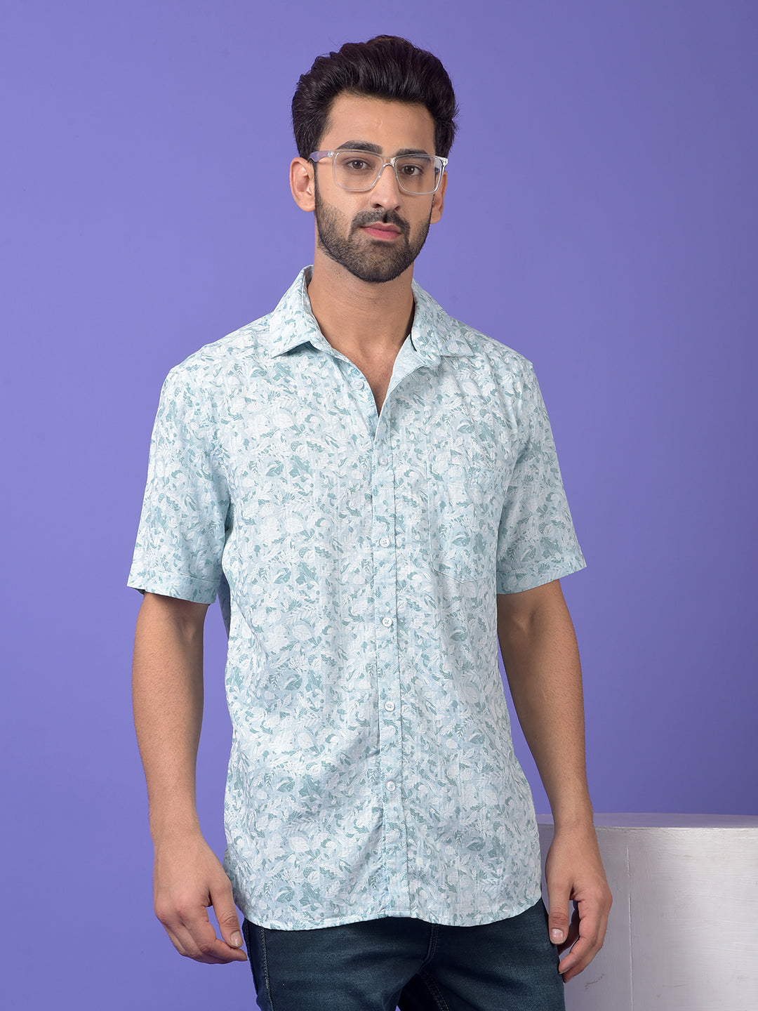 Green Floral Print Shirt