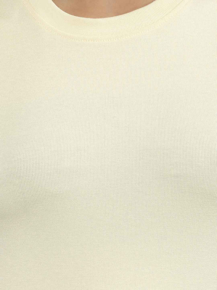 Yellow Modal Cropped T-Shirt