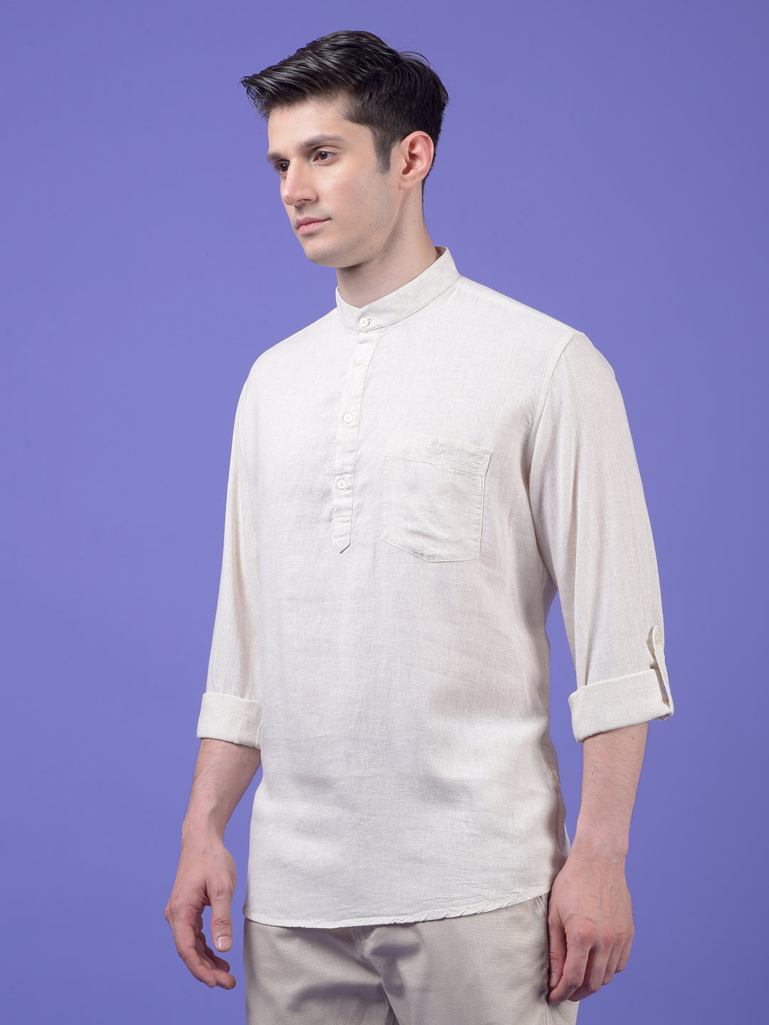 Off White Linen Kurta