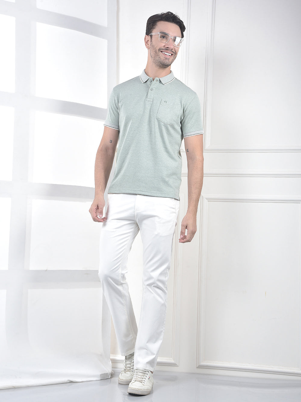 Green Polo Neck T-Shirt
