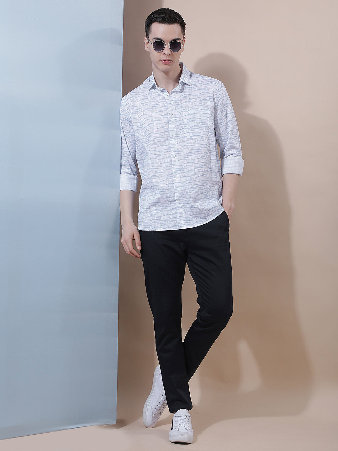 Cool Blue Printed Shirt