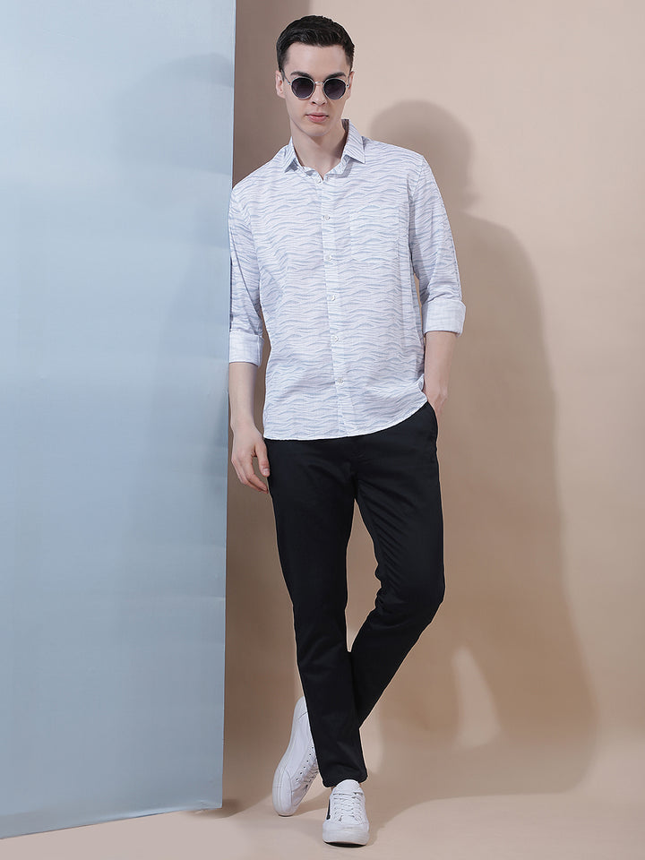Cool Blue Printed Shirt