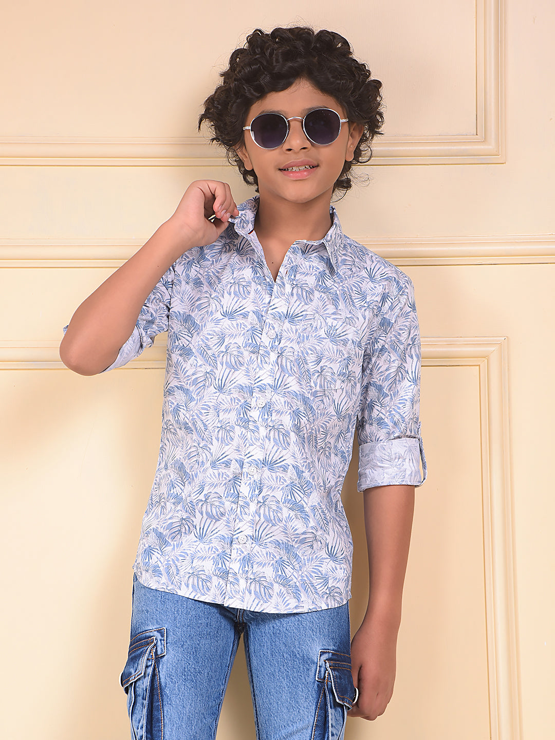 Blue Floral Print Shirt
