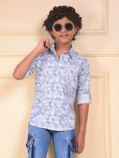 Blue Floral Print Shirt