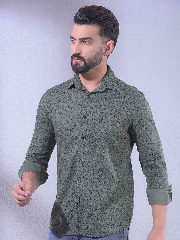 Green Floral Print Shirt