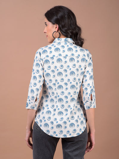 Blue Printed Linen Shirt