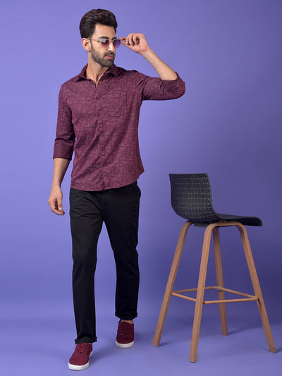 Maroon Printed Shirt