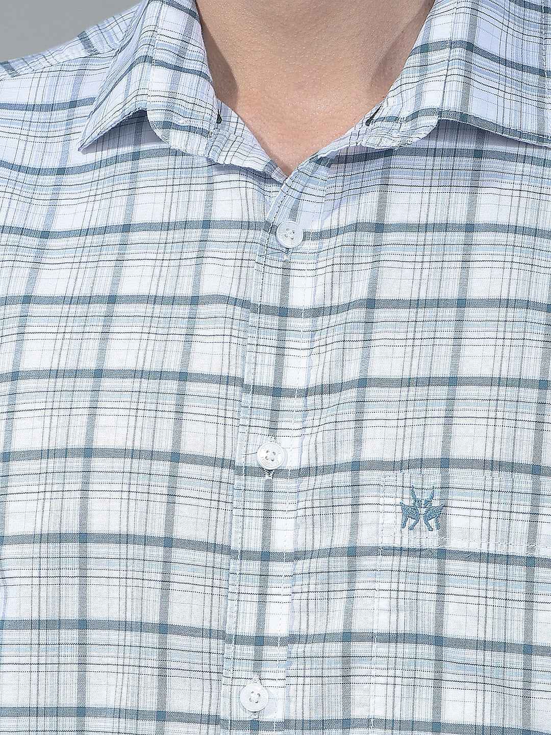 Blue Checked 100% Cotton Shirt