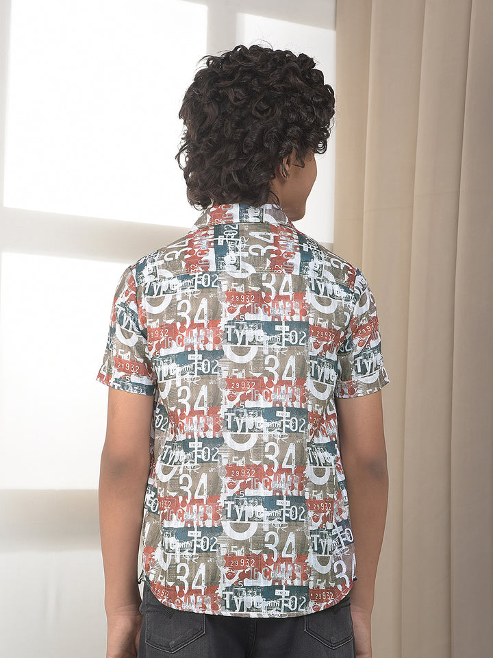 Multicolor Graphic Print Shirt with T-shirt