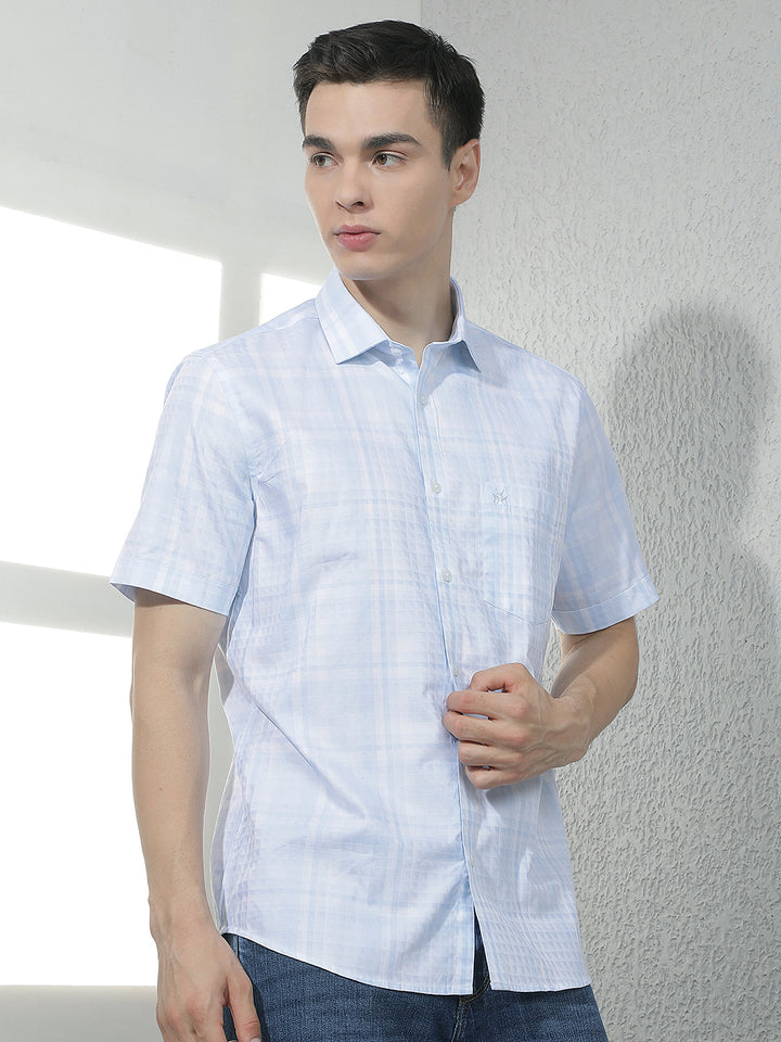 Blue Graphic Print 100% Cotton Shirt