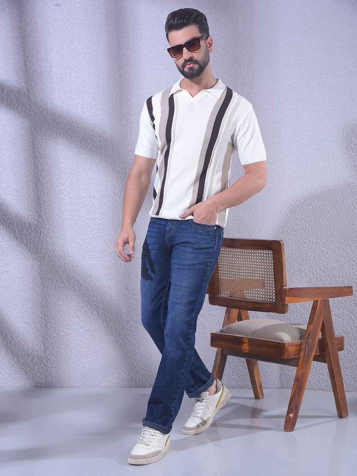 Deep Blue Straight Subtle Fade Jeans