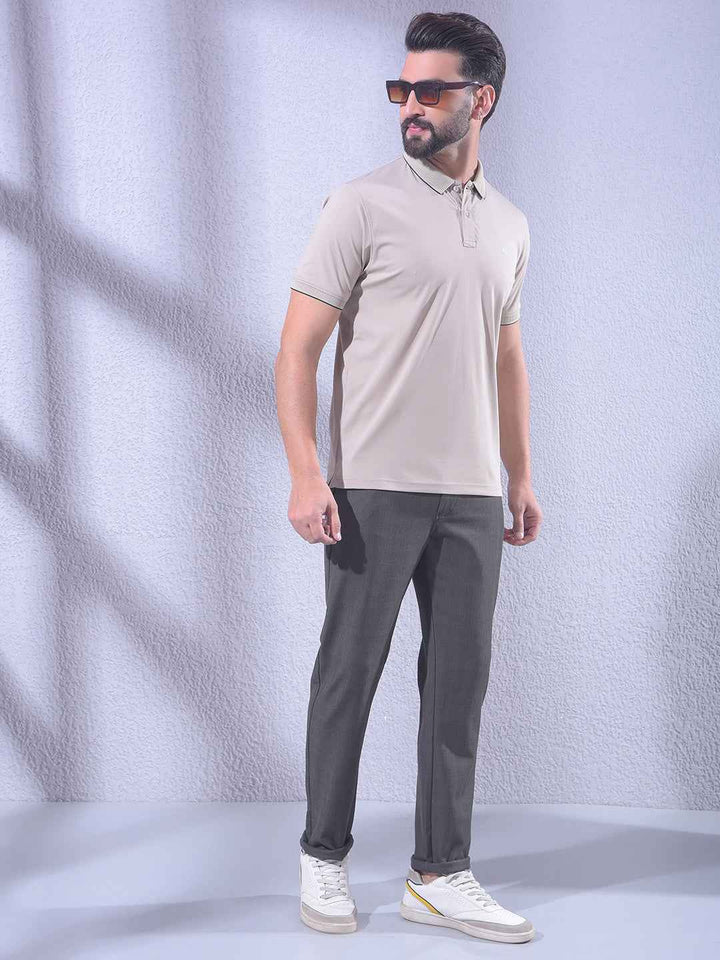 Grey Polo Neck T-Shirt