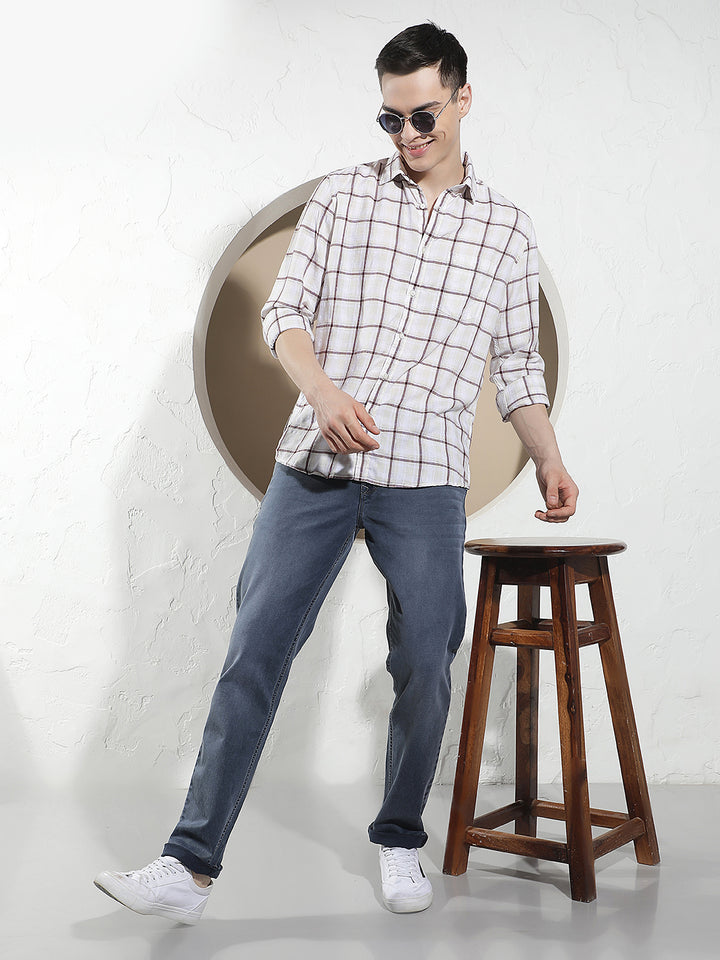Navy Blue Cotton Jeans
