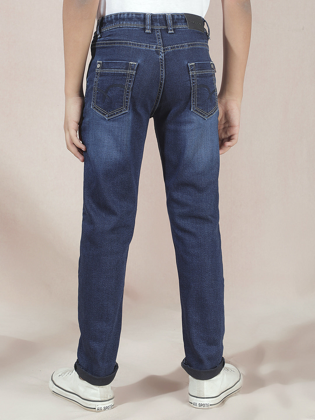 Edgy Dark Wash Navy Blue Jeans