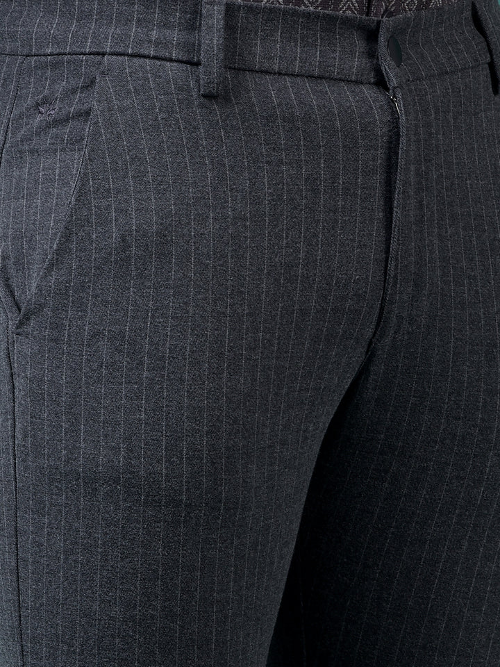 Black Vertical Stripes Trousers