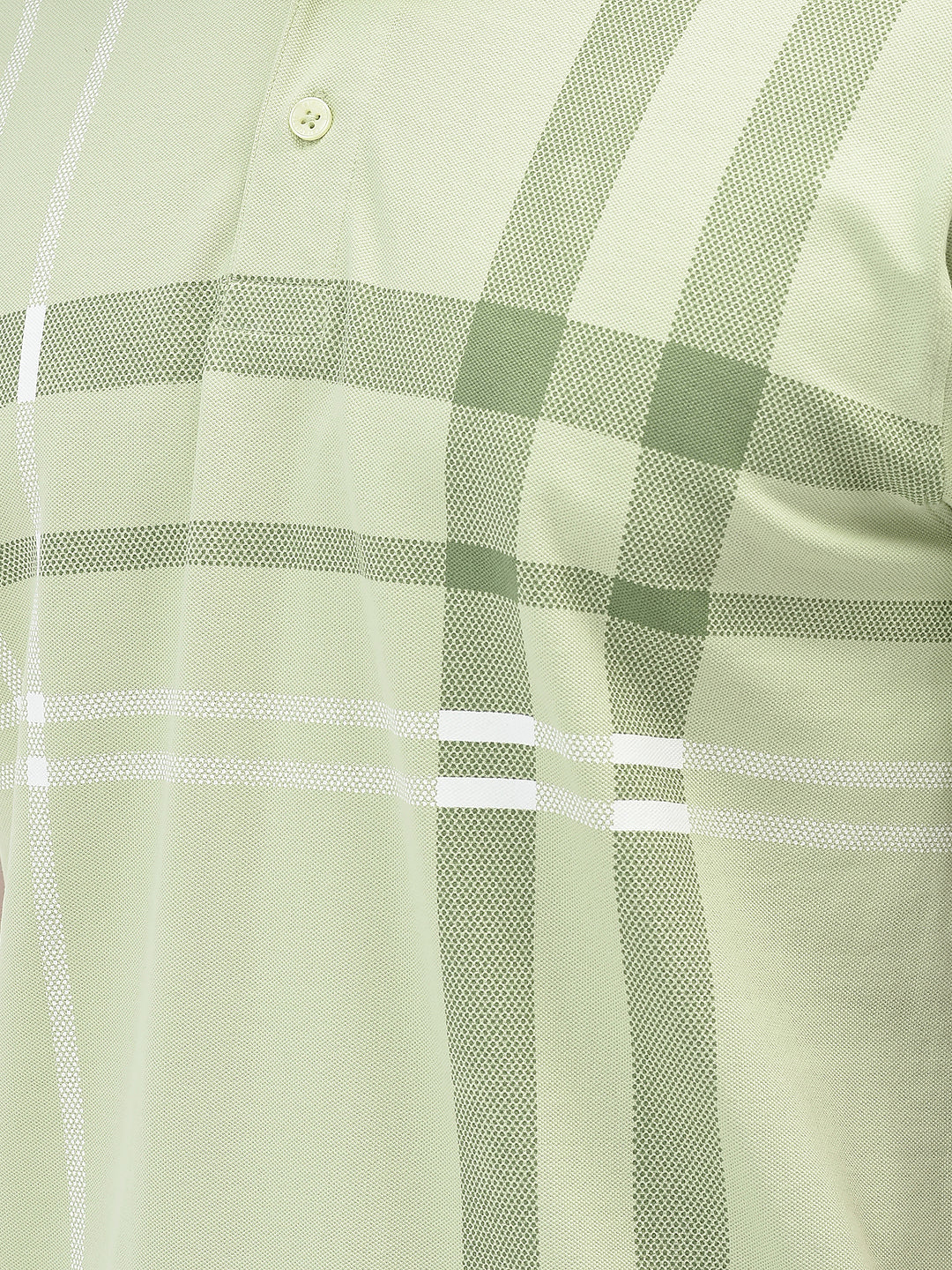 Green Printed Polo Neck T-Shirt