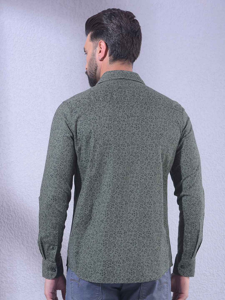 Green Floral Print Shirt