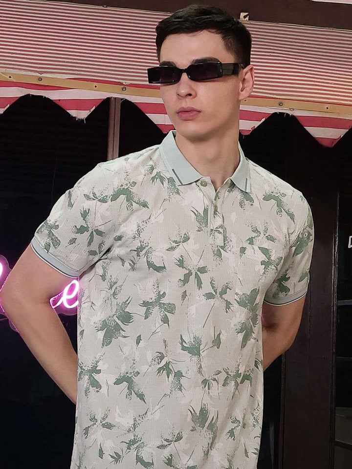 Green Floral Print T-Shirt