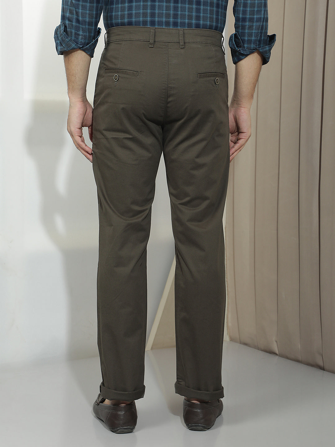 Grey Straight Stretchable Trousers-Men Trousers-Crimsoune Club