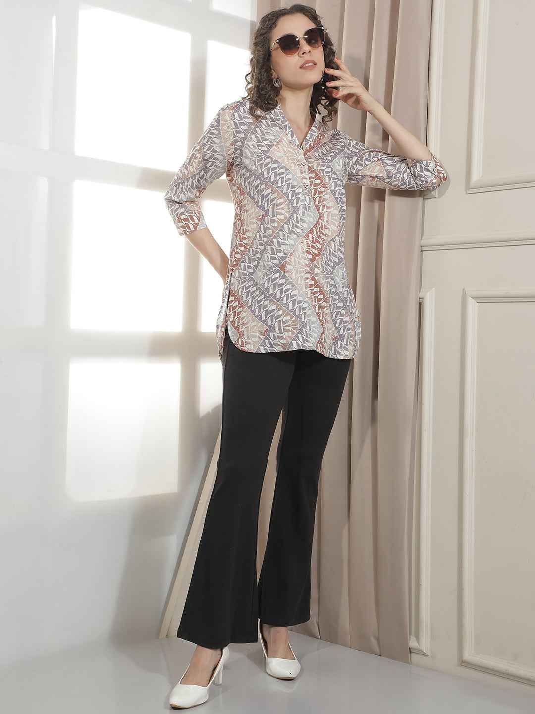 Multi Color Abstract Printed Top