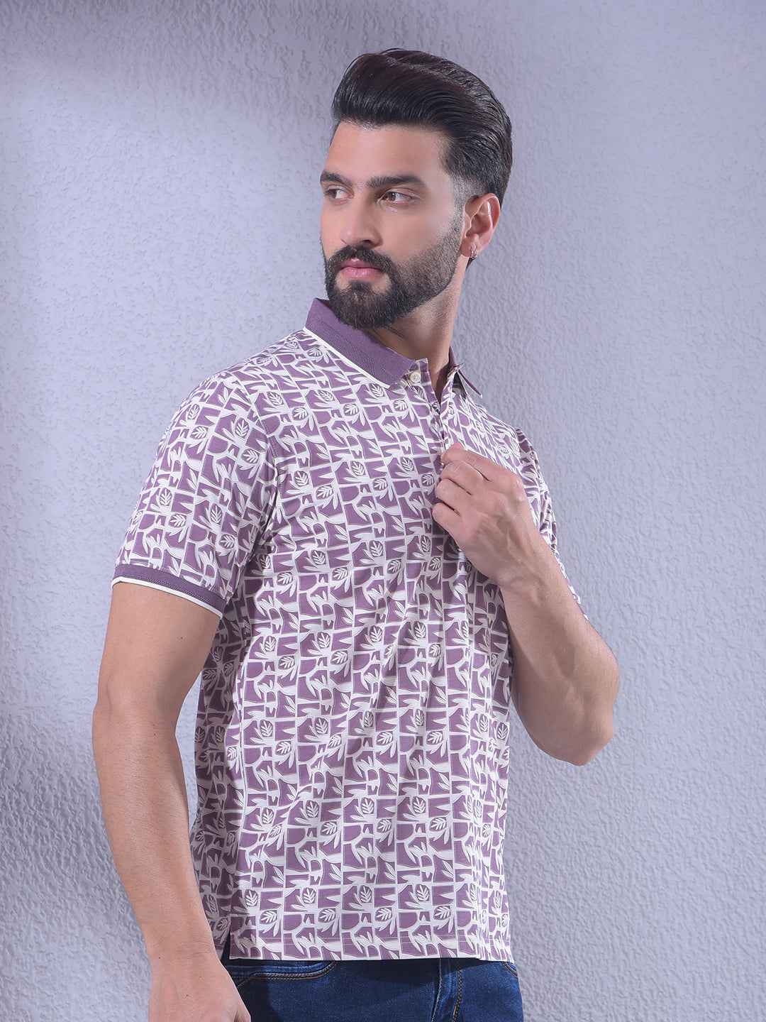 Purple Floral Print T-Shirt