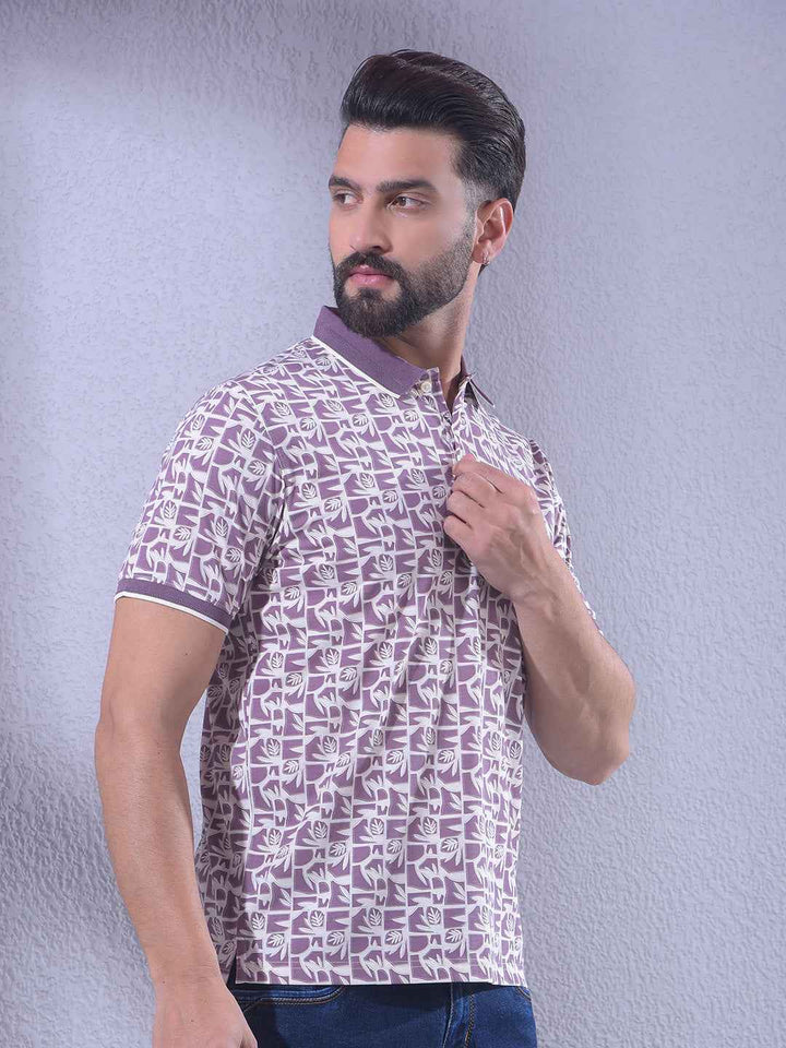 Purple Floral Print T-Shirt