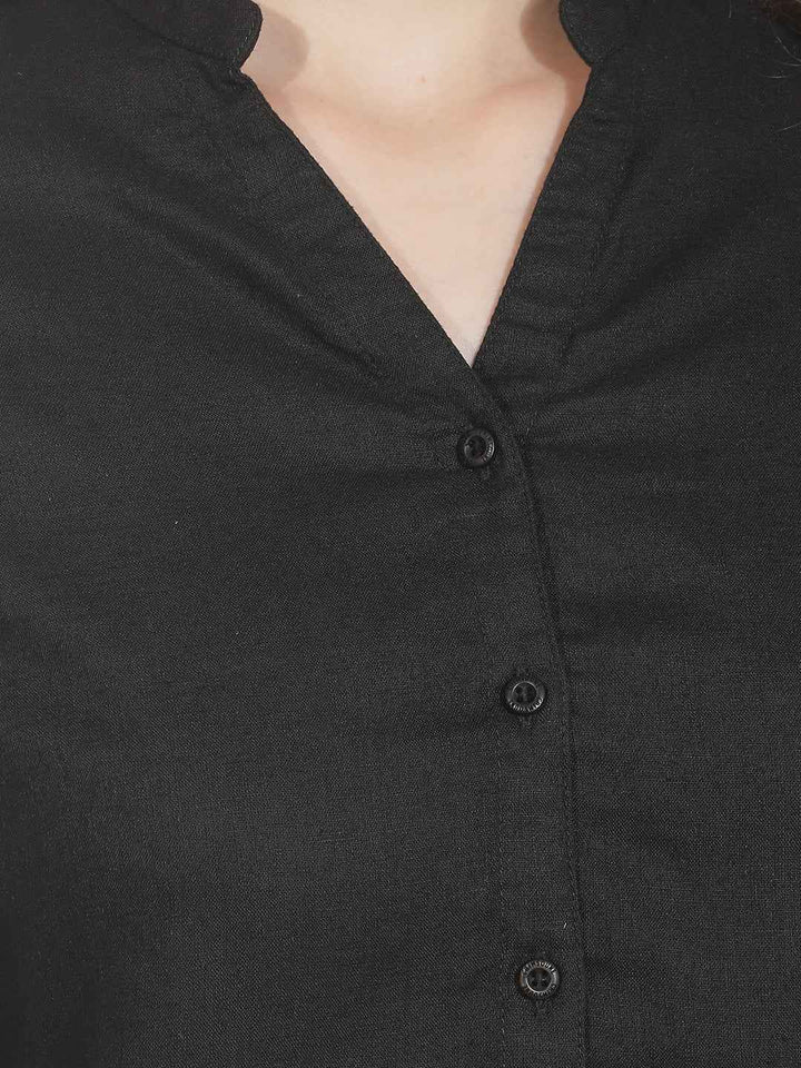 Dashing Black Luxe Linen Shirt