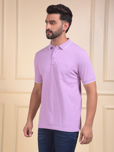 Purple Polo Neck T-Shirt