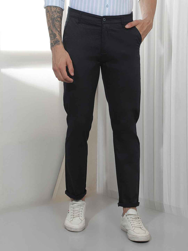 Navy Blue Casual Trousers