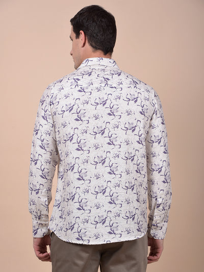 Purple Floral Print Shirt