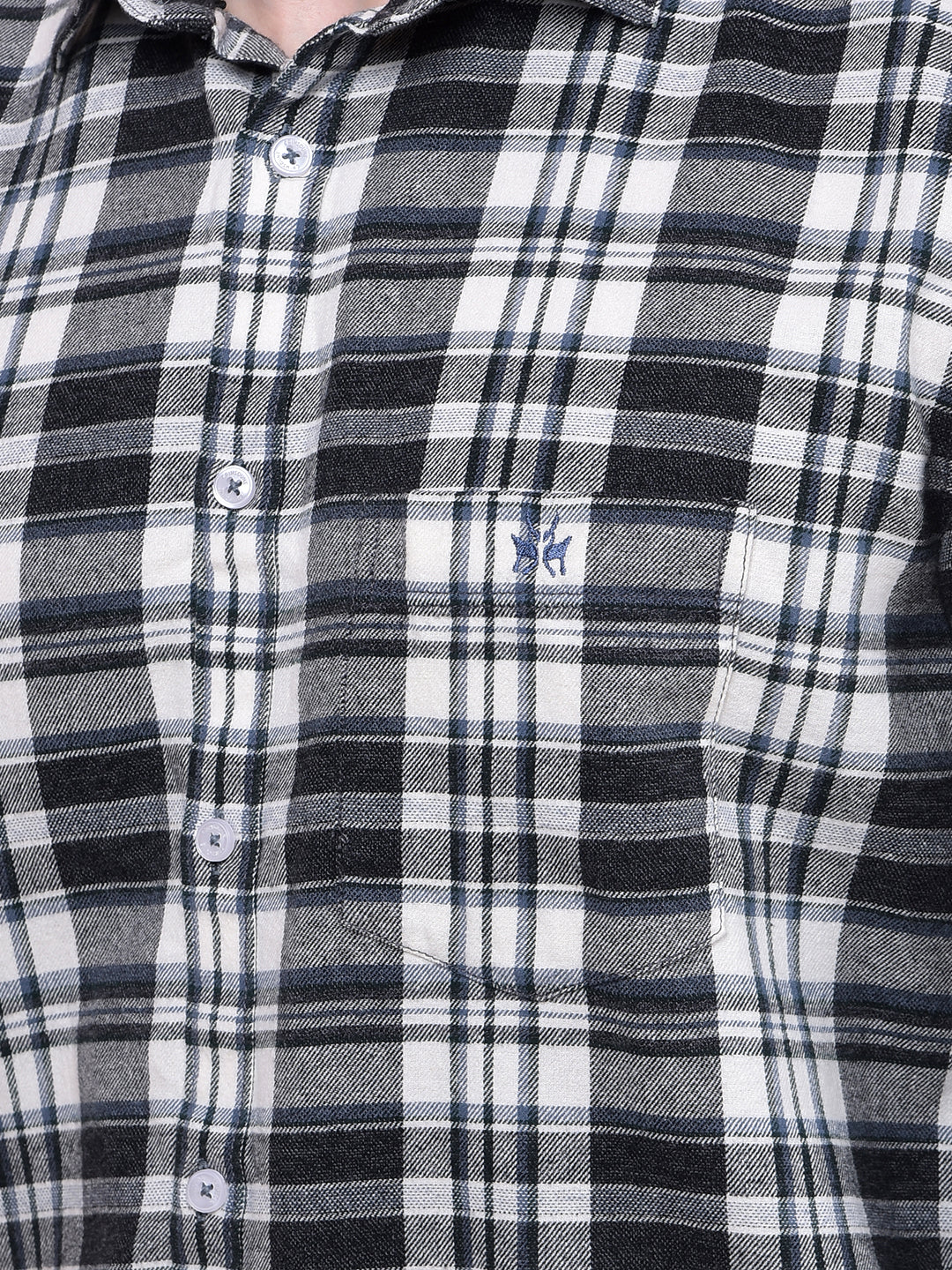 Blue Checked 100% Cotton Shirt