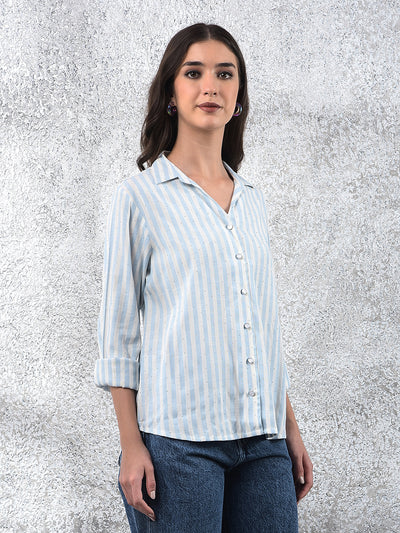 Skyline Blue Sparkle Stripes Shirt