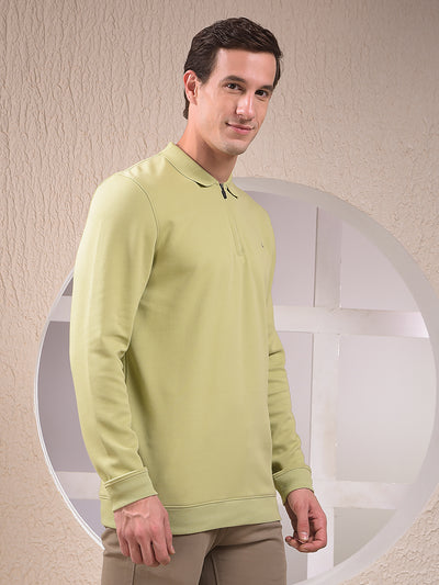 Green Polo Neck Sweatshirt